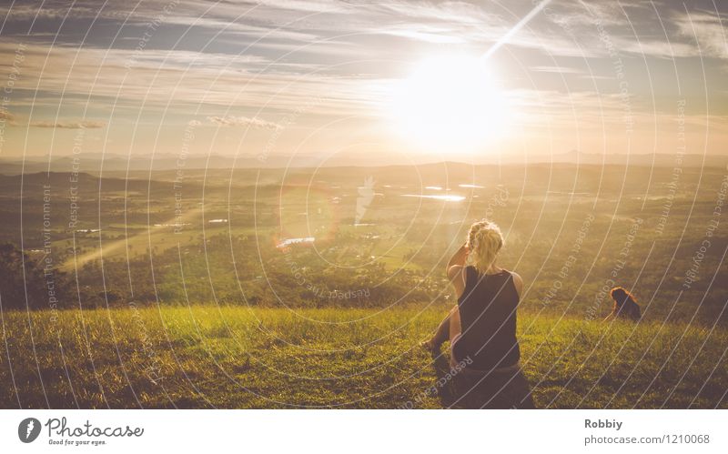 Towards the sun II Vacation & Travel Tourism Trip Far-off places Freedom Summer Summer vacation Sun Sunbathing Mountain Hiking Feminine Young woman