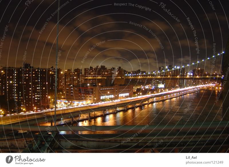 New York Skyline Dark Clouds Emotions Pallid New York City Americas Night Light House (Residential Structure) Night shot Long exposure Reflection Narrow