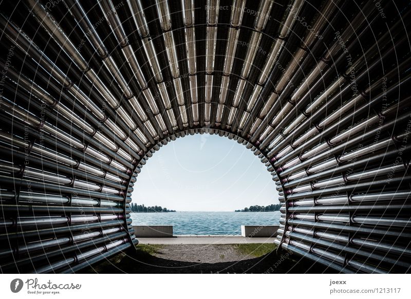 telescope Water Sky Coast Looking Long Pipe Colour photo Subdued colour Exterior shot Interior shot Deserted Day Shadow Contrast Deep depth of field