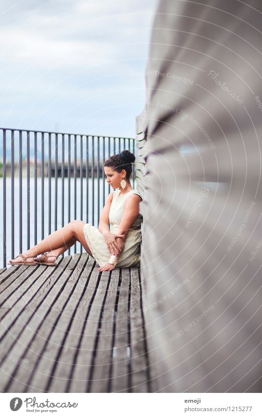 Golden Feminine Young woman Youth (Young adults) 1 Human being 18 - 30 years Adults Beautiful weather Sit Colour photo Exterior shot Day Shallow depth of field