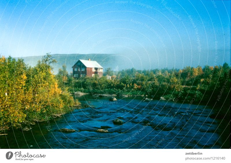 Norway (1) Scandinavia Landscape North Nordic River Coast River bank Water Fog Haze House (Residential Structure) Apartment Building Loneliness Calm