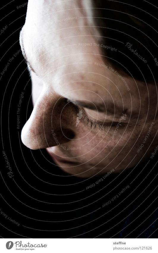 Mike Krüger Portrait photograph Black White Brown Dark Calm Man Fellow Employees &amp; Colleagues Oversleep Face Head Hair and hairstyles contrast contrasted