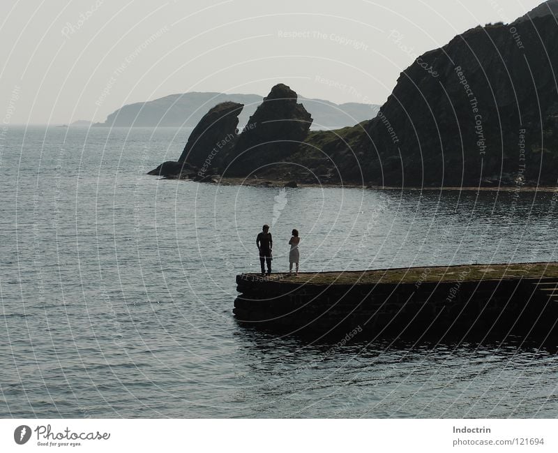 Pair and rocks Scotland Ocean Vantage point Platform England Mountain Couple Rock In pairs