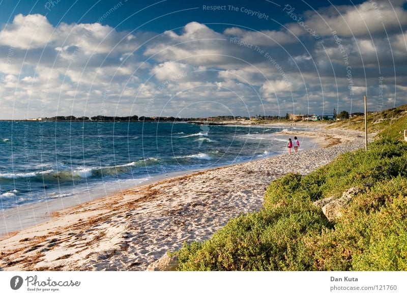 Evening mood. Australia Hot Physics Perspire Clouds Bushes Vacation & Travel Well-being Happiness To enjoy Dream Gorgeous Monstrous Fantastic Turquoise Beach