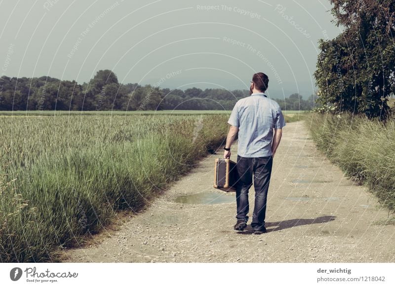 leaving home 1 Vacation & Travel Summer Summer vacation Hiking Traveling Masculine Man Adults Body Human being 30 - 45 years Nature Landscape Sky Sun