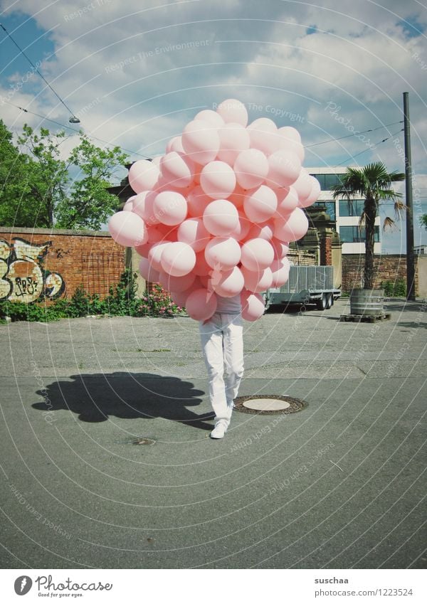 balloons with legs ... Balloon Legs Walking Street Whimsical Camouflage Hide Unidentified