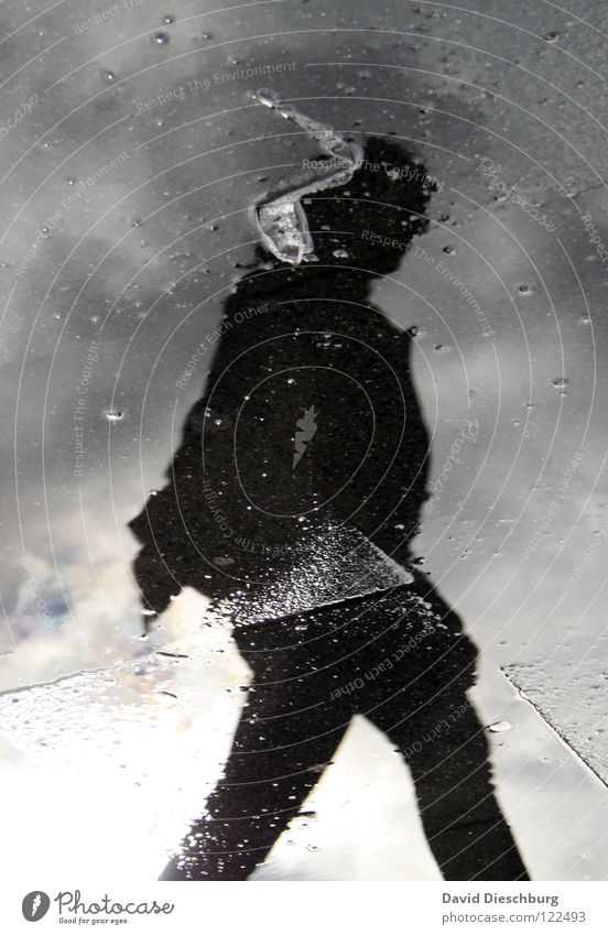 After The Rain Grid Black Transparent Frankfurt Main Places Marketplace Reflection Puddle Clouds Woman Pants Bag Mirror image Man Train station Autumn Water