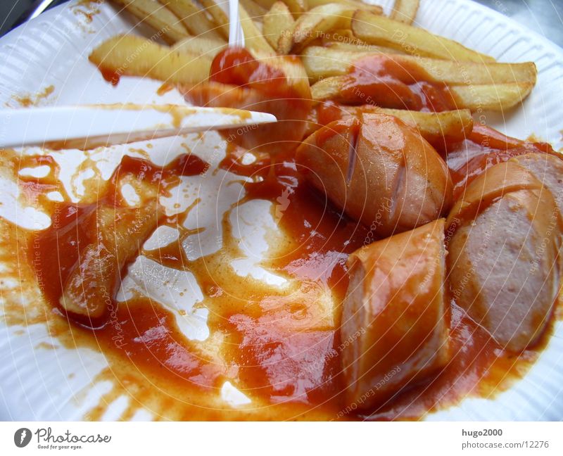 daintily French fries Delicious Plate Small sausage Nutrition bockwurst