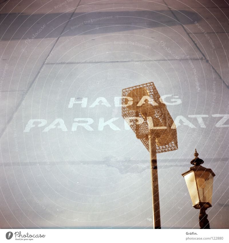 parking space Lamp Loudspeaker Lettering Letters (alphabet) Harbor ferry Fish market Lantern Marketplace Parking 2 Lomography Holga Medium format Roll film