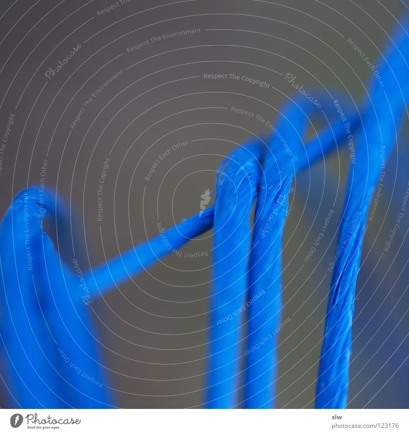 The blue thread Gray Slate blue Handbook Rope Blur Macro (Extreme close-up) Close-up Blue String Sewing thread Nerviness Knot