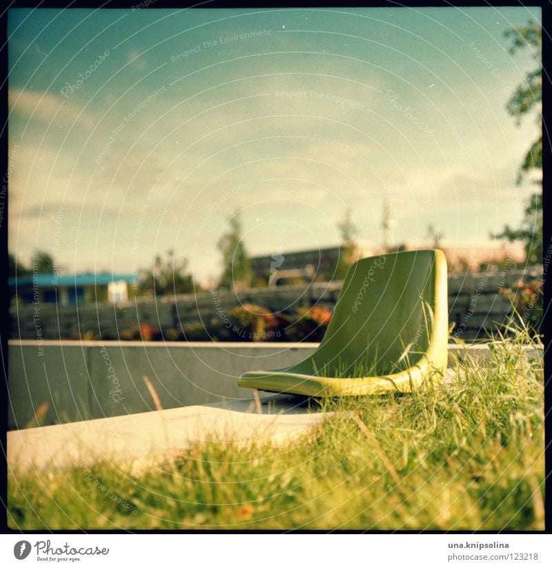 sun deck Relaxation Summer Chair Energy industry Spring Grass Concrete Natural Positive Beautiful Environment Medium format Seating pentacon six UV Statue