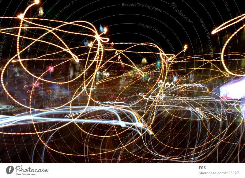 Drunken #2 Prague 2008 Wenceslas Square Alcohol-fueled Long exposure Stagger Zigzag Muddled Chaos Intoxicant Intoxication Disco Tracer path Aimless Transport