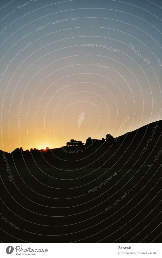 the second downfall Twilight Progress Meadow Romance Sunset Mountain Landscape