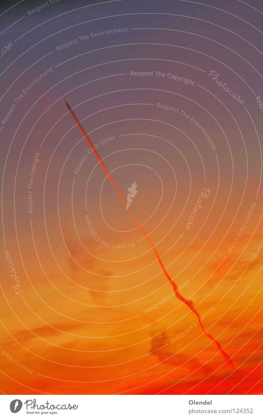 solar attack Red Airplane Attack Color gradient Across Diagonal Speed Sky Sun Aviation Blue Orange Smoke Morning