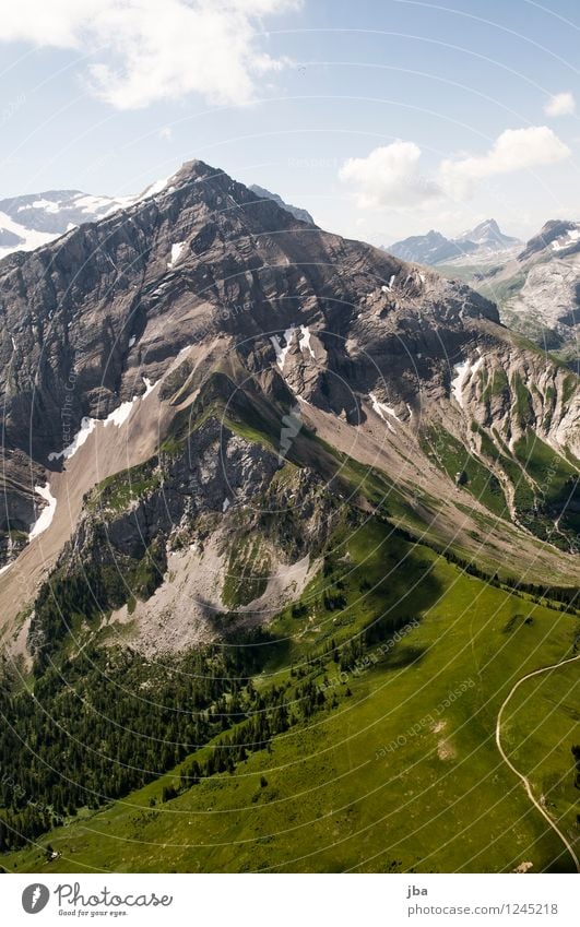 in front of the Spitzhorn Lifestyle Well-being Contentment Relaxation Calm Leisure and hobbies Trip Freedom Summer Mountain Sports Mountaineering Paragliding