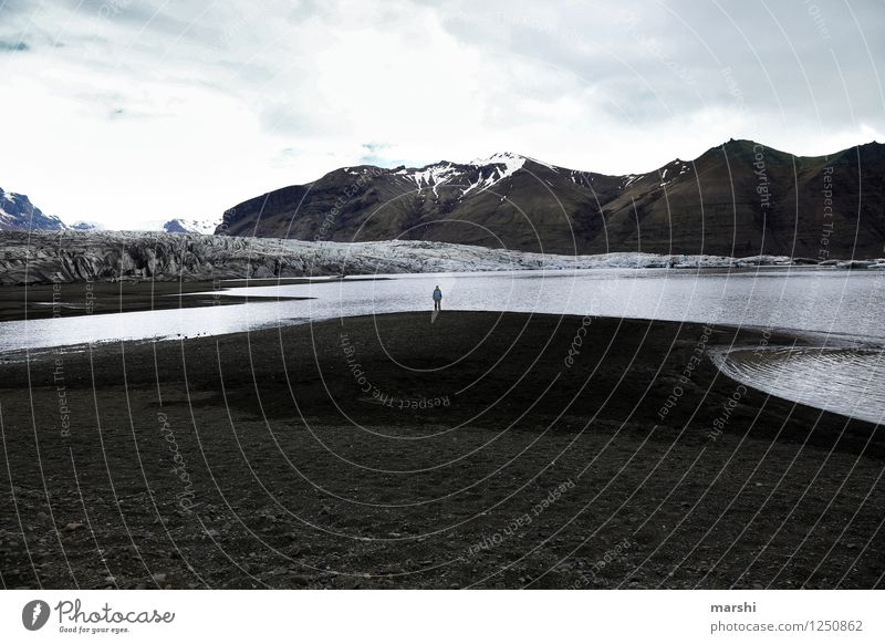 At the glacier Human being 1 Environment Nature Landscape Mountain Glacier Coast Fjord Lake Moody Iceland Travel photography Far-off places Wanderlust