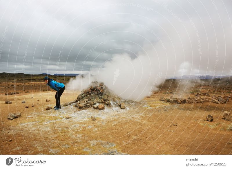 drop the bomb Human being 1 Environment Nature Landscape Volcano Emotions Moody Sulfur spring Sulphur Steam Fart Iceland Travel photography Vacation & Travel