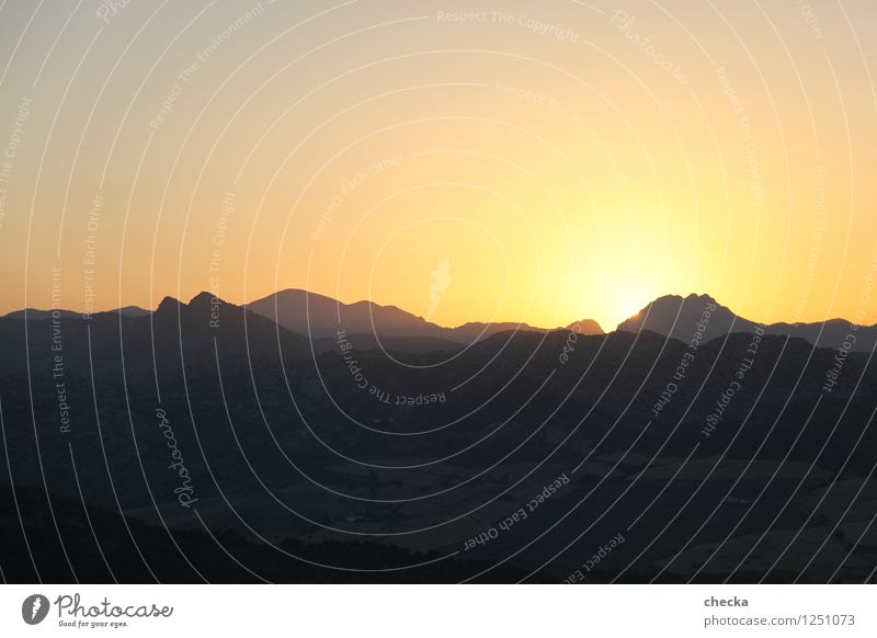 Sunset Ronda Environment Nature Landscape Sunrise Hill Mountain Illuminate Dream Contentment Relaxation Experience Identity Skyline Silhouette Smooth