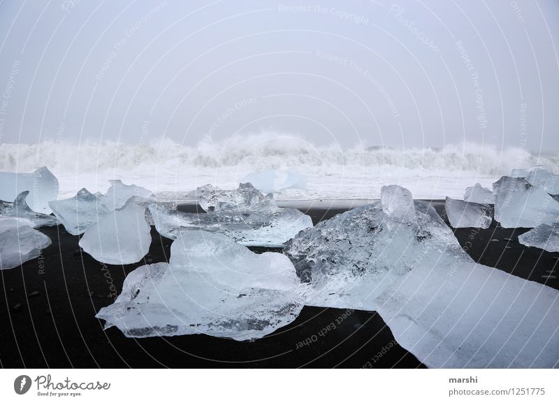 Ice Worlds III Nature Landscape Winter Frost Glacier Waves Coast Beach Bay Ocean Island Moody Jökulsárlón Iceland Travel photography Might Massive Passion