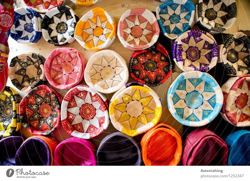 Moroccan stars Furniture beanbag Fez Africa Wall (barrier) Wall (building) Leather Hang Exotic Bright Beautiful Blue Multicoloured Yellow Gold Violet Orange