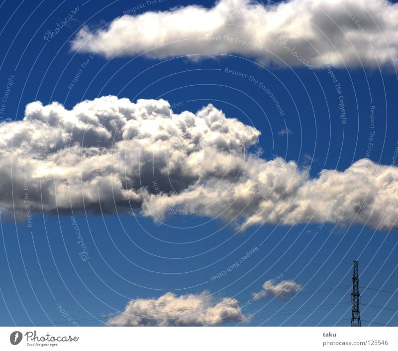 power pole New Zealand Hot Summer Clouds White Soft Electricity pylon Sky Blue Clarity ...