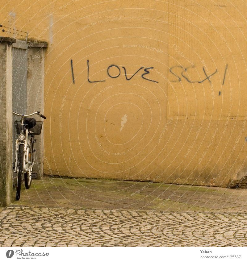 I love sex Tagger Wall (building) Mural painting Dirty Honest Joy Love Graffiti sex-addicted smart saying side issue amateurish Simple South town KA