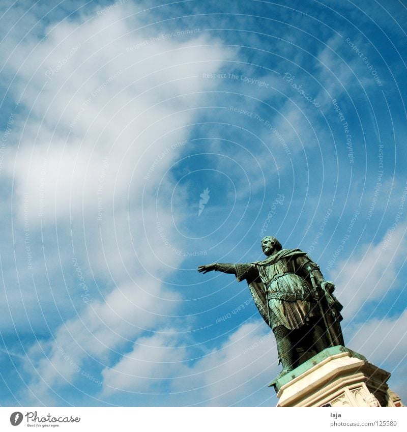 That's the way. Sky Clouds Statue Green Ore Man Ghent Belgium Pride Groundbreaking Monument Landmark Art Culture Jacob van Artevelde Vrijdagmakt East Flanders