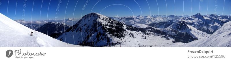 Windauberg Panorama (Westendorf) Panorama (View) Skier Federal State of Tyrol Vantage point Winter Winter sports Austria Nature Sky Snow Far-off places Mountain