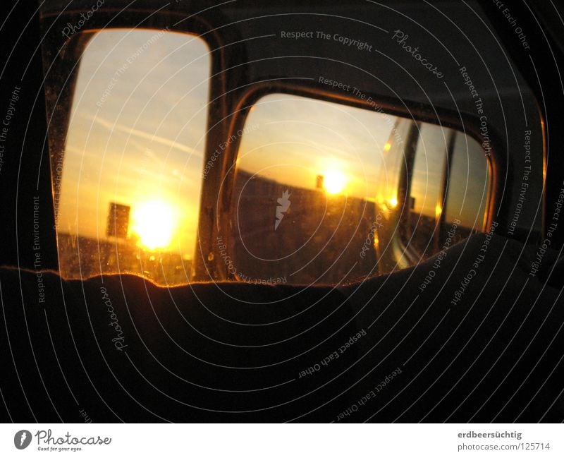 road movie Reflection Sunset Light Embers Driving Traffic infrastructure Detail Car Shadow Orange Sky Street Lanes & trails Arm Americas passing landscape