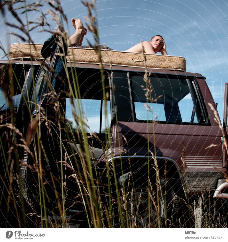 rooftop Truck Window Door Clouds Break Relaxation To enjoy Vacation & Travel Joy Car Air mattress grader Sky