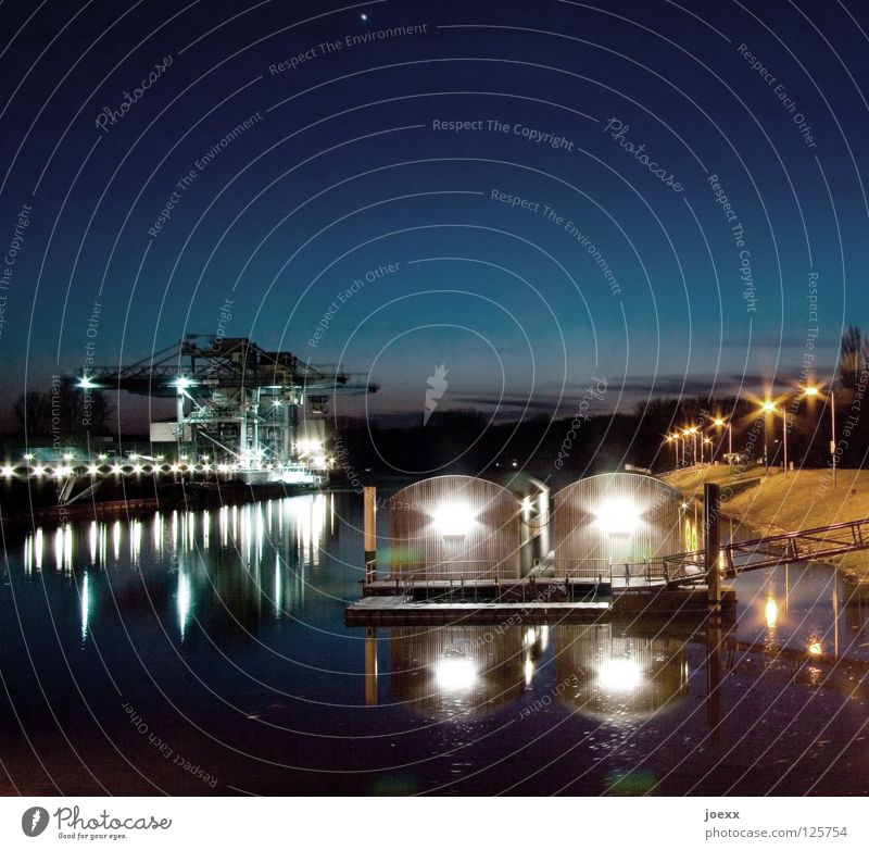 harbor Evening Dusk Anchoring ground Boathouse River Garage Horizon Long exposure Berth Neon light Sunset Electricity Waterway Industry Brook Lighting