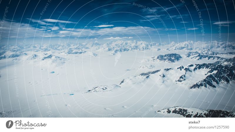 Glacier Land XI Winter Ice Frost Snow Mountain Snowcapped peak Gigantic Infinity Cold Blue White Loneliness Horizon Far-off places Kluane National Park Alaska