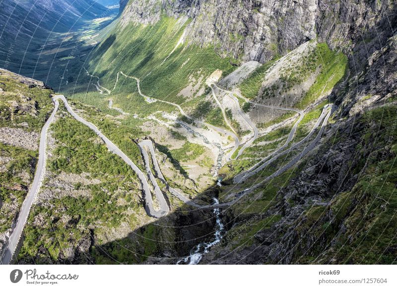 trollstigen Relaxation Vacation & Travel Mountain Nature Landscape Street Idyll Trollstigen Norway Møre og Romsdal destination voyage Scandinavia Colour photo