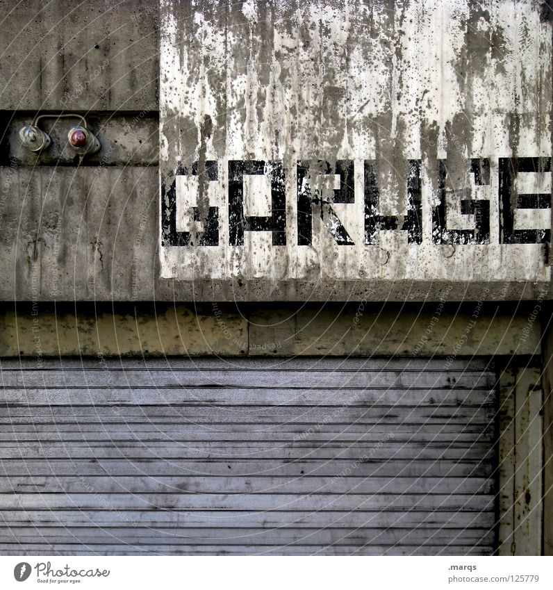 garage Garage Highway ramp (entrance) Parking Parking lot Underground garage Urban traffic regulations Gray Derelict Dirty Facade Wall (building) Lamp