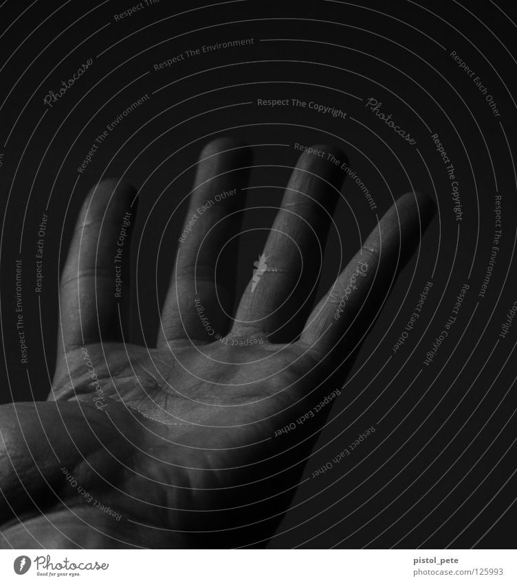 only four out of five Hand Fingers Fingerprint 4 Black & white photo Parts of body Skin Wrinkles