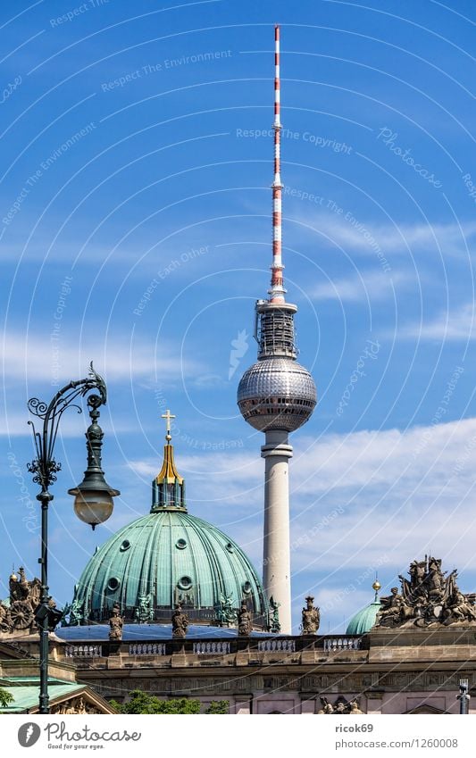 television tower Vacation & Travel Tourism Clouds Capital city Downtown Dome Manmade structures Architecture Tourist Attraction Landmark Blue Television tower