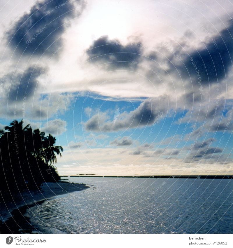 rag clouds Maldives Clouds Beach Summer Ocean Palm tree Vacation & Travel To enjoy Wanderlust Indian Ocean Dream island Sky Asia Water Island Paradise