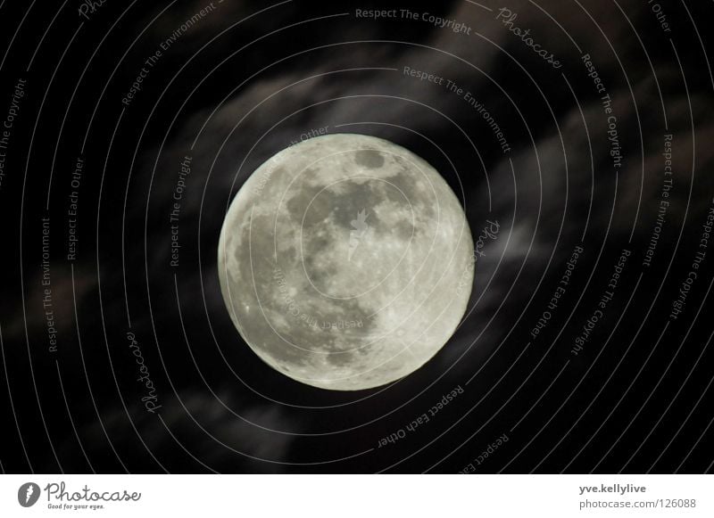 moon Close-up Night Long exposure Clouds Sky Moon Full  moon Spherical Circular Moonstruck Lunar landscape Night shot Astronomy Astrophotography