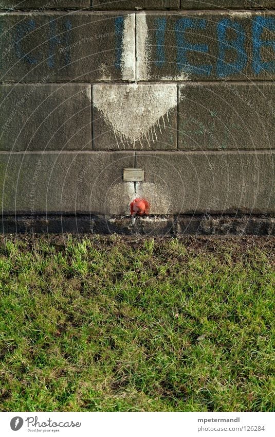 red spot Middle Detail arrow grafiti meadow stone white horizon black Shopping malls Wall (barrier)