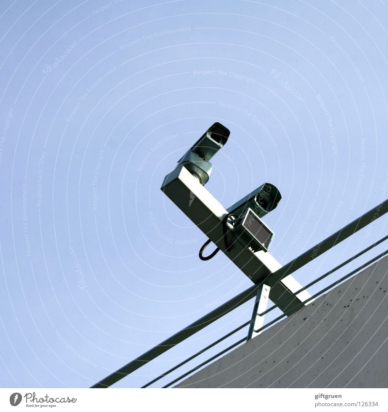 Big Brother Surveillance Surveillance camera Police state Utopian Safety Private Private sphere Electrical equipment Technology Detail Fear Panic Camera