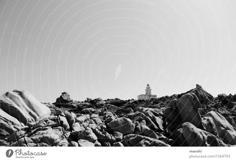 Capo Testa Nature Landscape Sky Sun Summer House (Residential Structure) Wall (barrier) Wall (building) Moody Lighthouse Sardinia Stony Stone Rock