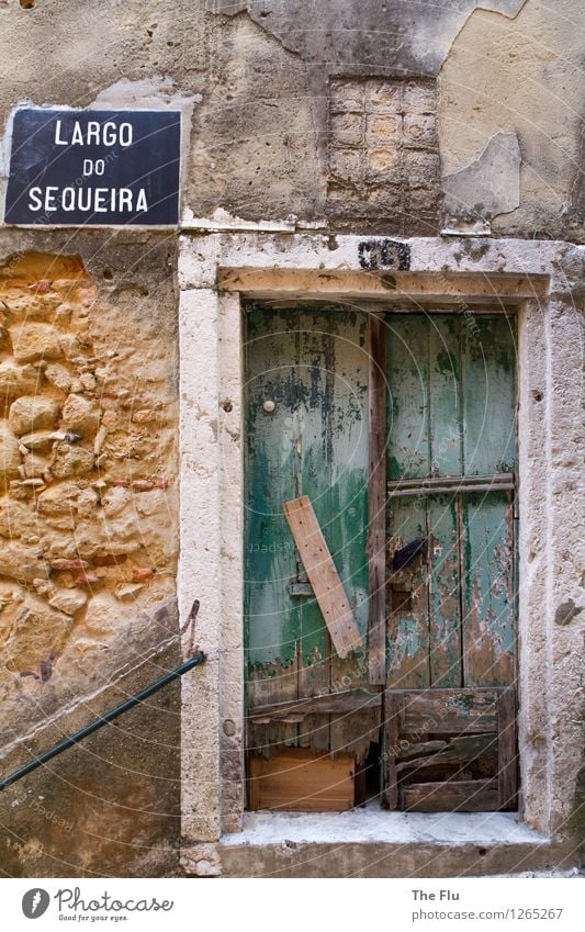 Behind closed doors... House (Residential Structure) Redecorate Alfama Lisbon Portugal Europe Town Downtown Old town Ruin Wall (barrier) Wall (building) Facade