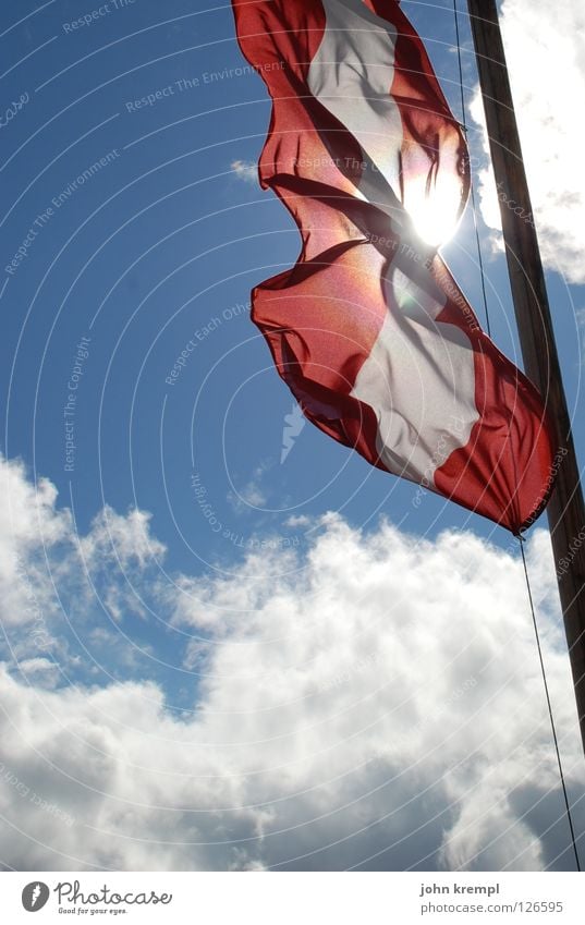 football european champion 2008 Flag Austria Light Dazzle Clouds Europe Mountain Mountaineering European football champion Sun Alps Sky