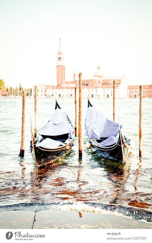 Burnt out Vacation & Travel Tourism Trip Sightseeing City trip Summer Summer vacation Sky Sunlight Beautiful weather Channel Venice Italy Church Tower