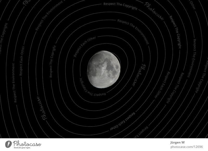 3/4 Moon Night Volcanic crater Dark Black