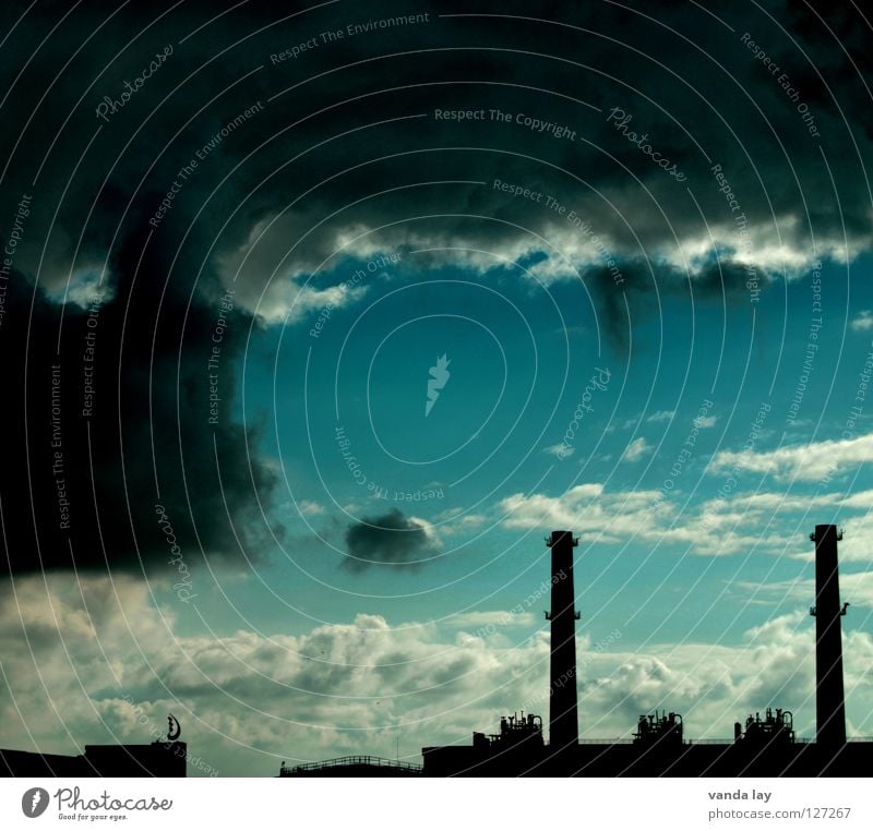 cloud towers Coal power station Turquoise Clouds Environment Environmental pollution Kyoto Air Polluter Carbon dioxide Exhaust gas Air pollution Lignite Burn