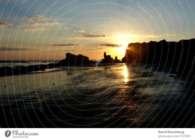 Favourite photo of your favourite beach Trip Summer Beach Ocean Vacation & Travel Yellow Black Reef Reflection France Coast Clouds Sea water Waves Sky