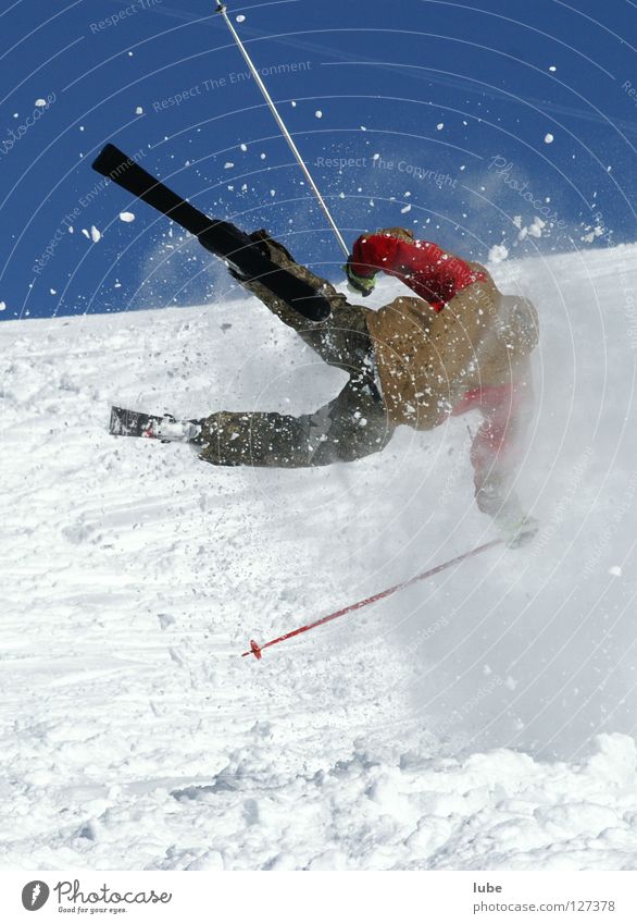 ski camber Sudden fall Accident Jump Sports Playing Snow Skiing skiing accident ski jump ski injury