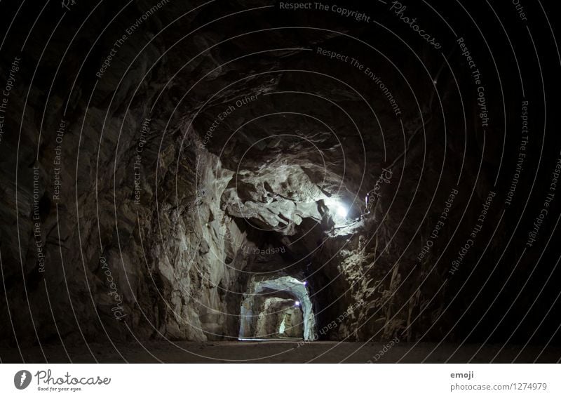 tunnels Rock Canyon Stone Tunnel Tunnel lighting Tunnel effect Exceptional Dark Colour photo Subdued colour Exterior shot Deserted Night Artificial light