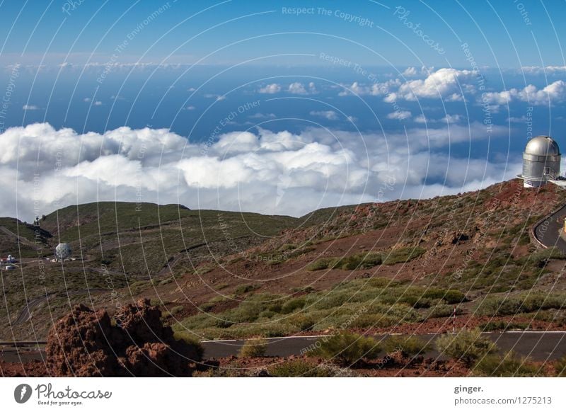 Heaven and earth Environment Landscape Elements Earth Air Sky Clouds Sunlight Spring Climate Weather Beautiful weather Bushes Rock Mountain Peak Blue Brown